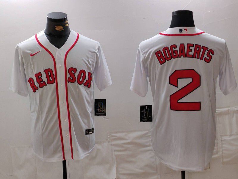 Men Boston Red Sox #2 Bogaerts White Game 2025 Nike MLB Jersey style 1